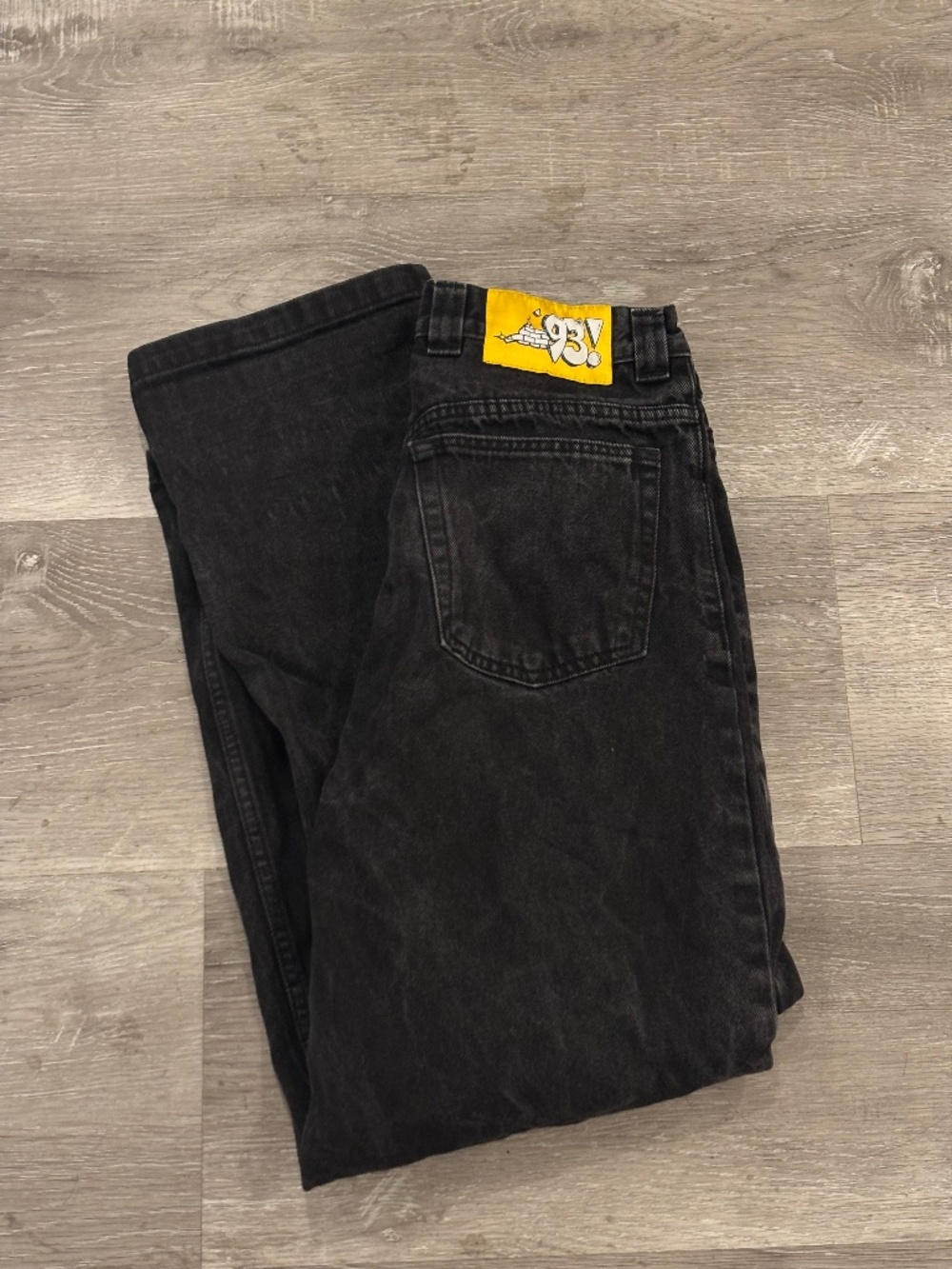 Polar Skate Co 93 Denim Mens 30X30 Black Baggy Fit Straight Leg Jeans